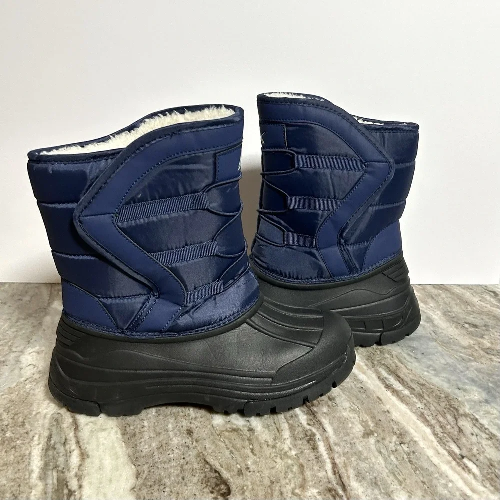 Unbranded Unisex Navy Faux Fur Snow/Rain Waterproof Boots. Size W7.5, Men 5.5/6